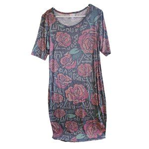Rose Cross Stitch Print Lularoe Julia Dress